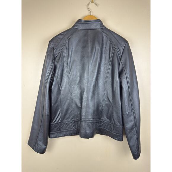 Vintage A.N.A Women’s XL Black Genuine Lambskin Leather Motorcycle Biker Jacket - Picture 8 of 15
